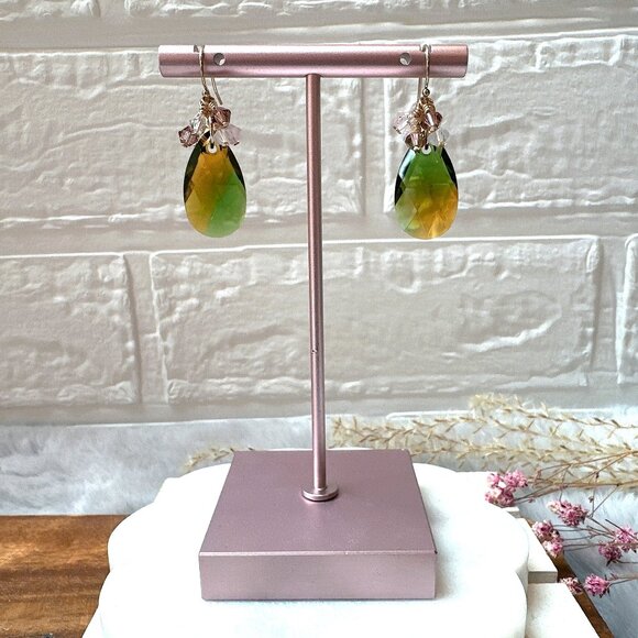 New Elegant Crystal Pear Drop Earrings | Handmade in BC - Picture 3 of 5